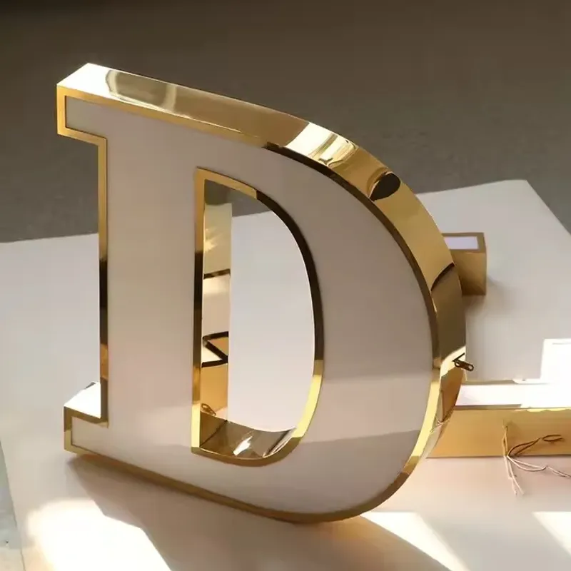Salon channel letters elegant mirror finish sign